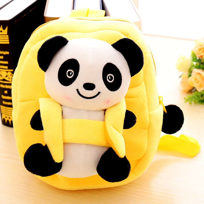 Cartoon panda plush children's school bag